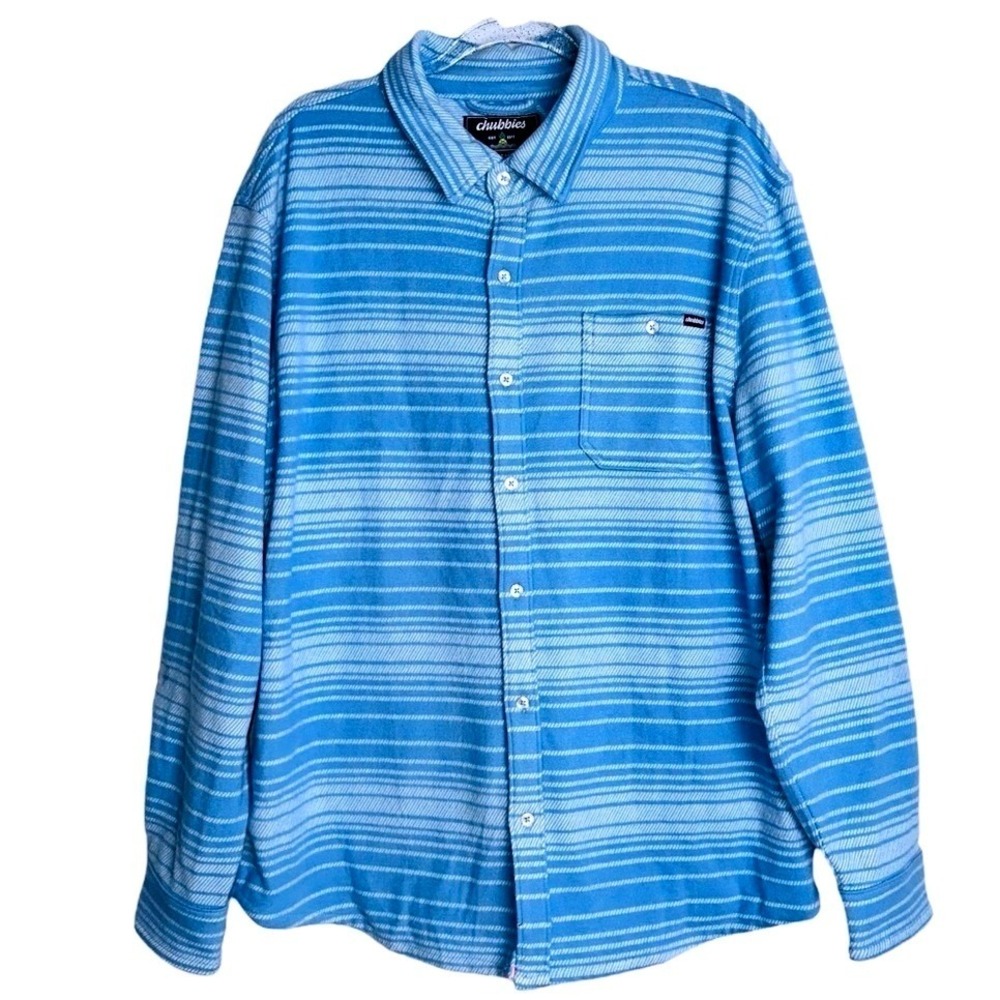 Chubbies Size XL Blue Heavy Weight Flannel Long Sleeve Shirt‎ Men's XL NWOT